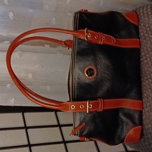 Dooney & Bourke Black and Tan Satchel